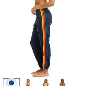 Aviator nation navy stripe sweatpants large